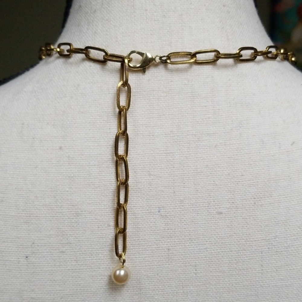 Repurposed Vintage Necklace 1920s Art Deco Faux Pearl Hand Crafted - Picture 7 of 12